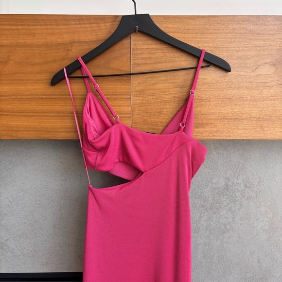 NWOT NBD Titan Gown in Fuchsia Side Cut Out Maxi Dress, Size S - Picture 13 of 16